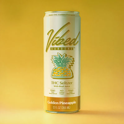 Golden Pineapple Vibed THC seltzer can