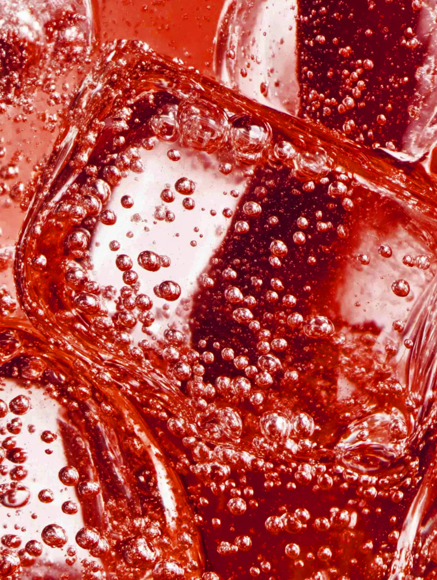 Rosy Raspberry Vibed THC seltzer over ice