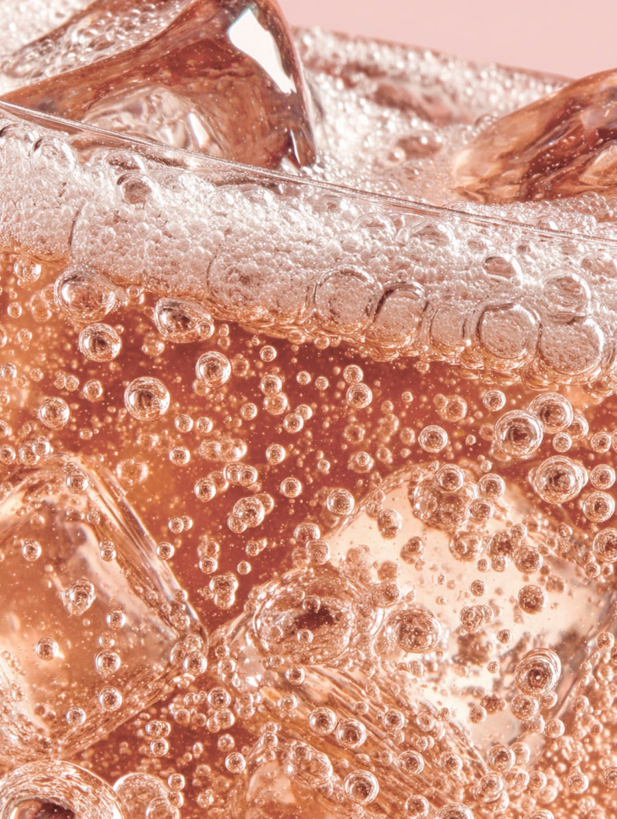 Ruby Grapefruit Vibed THC seltzer over ice