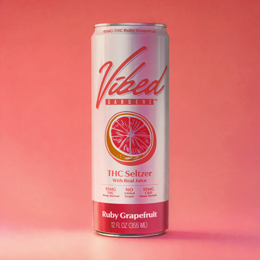 Ruby Grapefruit Vibed THC seltzer can