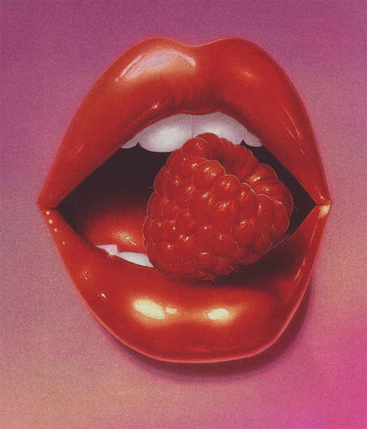 Close-up of lips sipping a Vibed seltzer